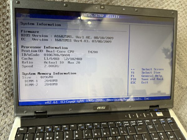 Refurbished MSI Notebook (Modell A1682/CX600)